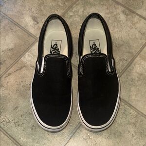 Vans Slip-On Sneakers - Black with White Trim